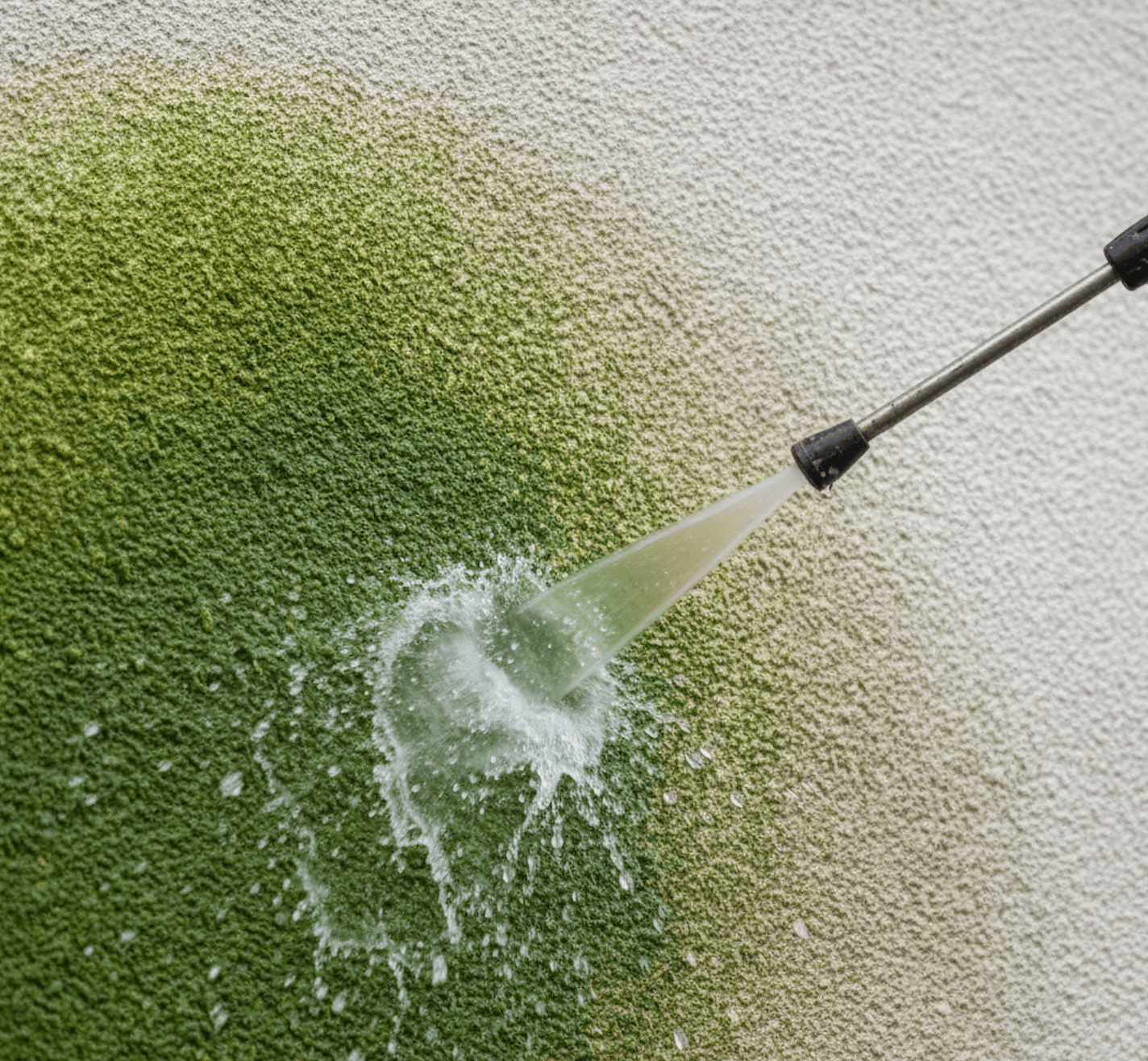 Fassadenfläche nach professioneller Reinigung