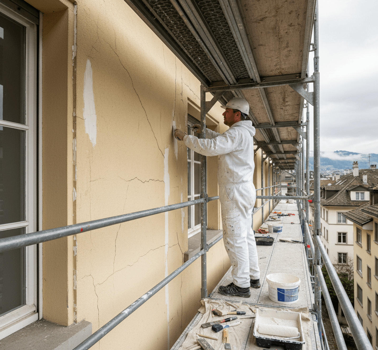 Riss in der Fassade vor der Sanierung