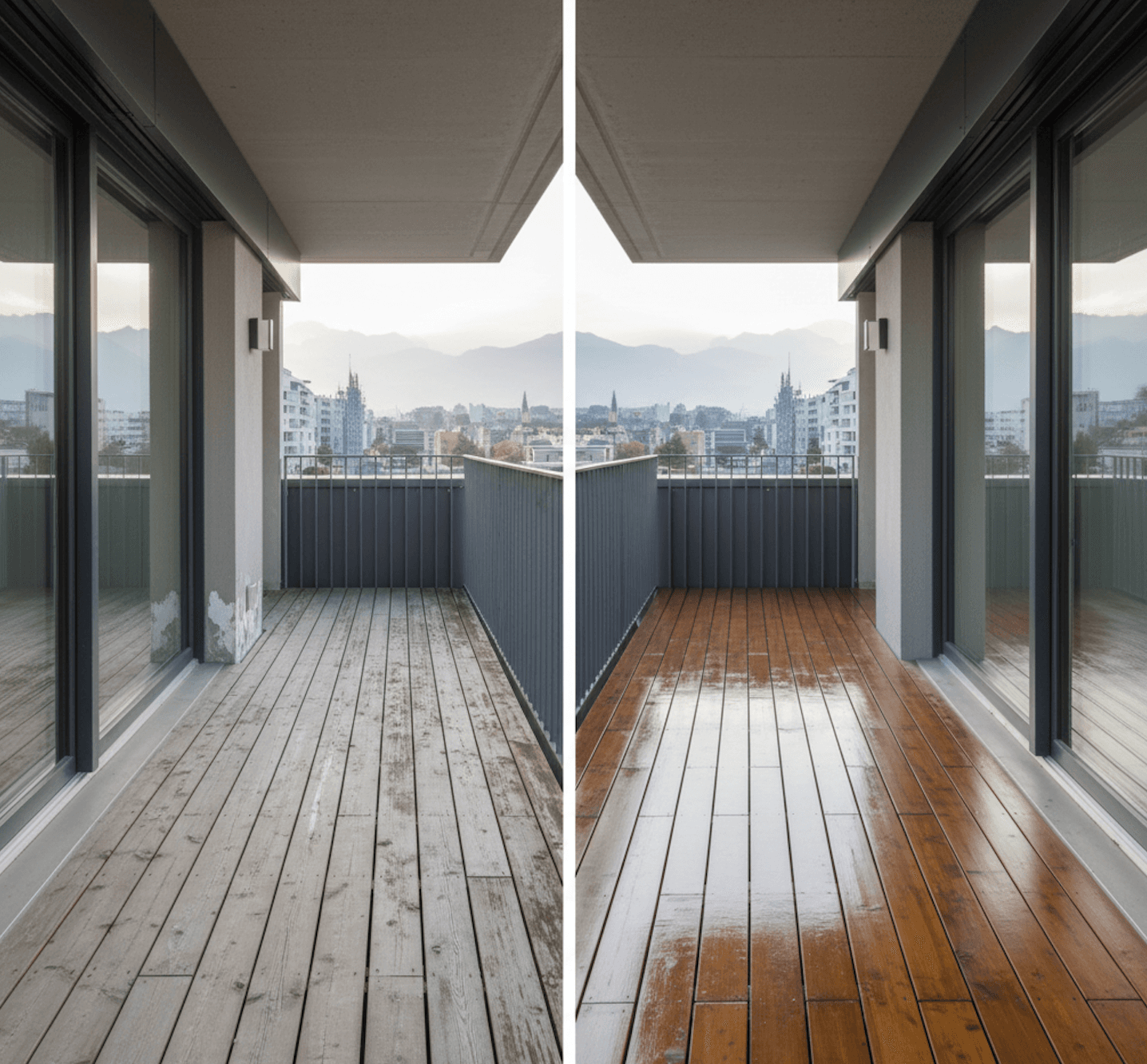 Frischer Schutzanstrich auf Balkon- und Terrassenflächen