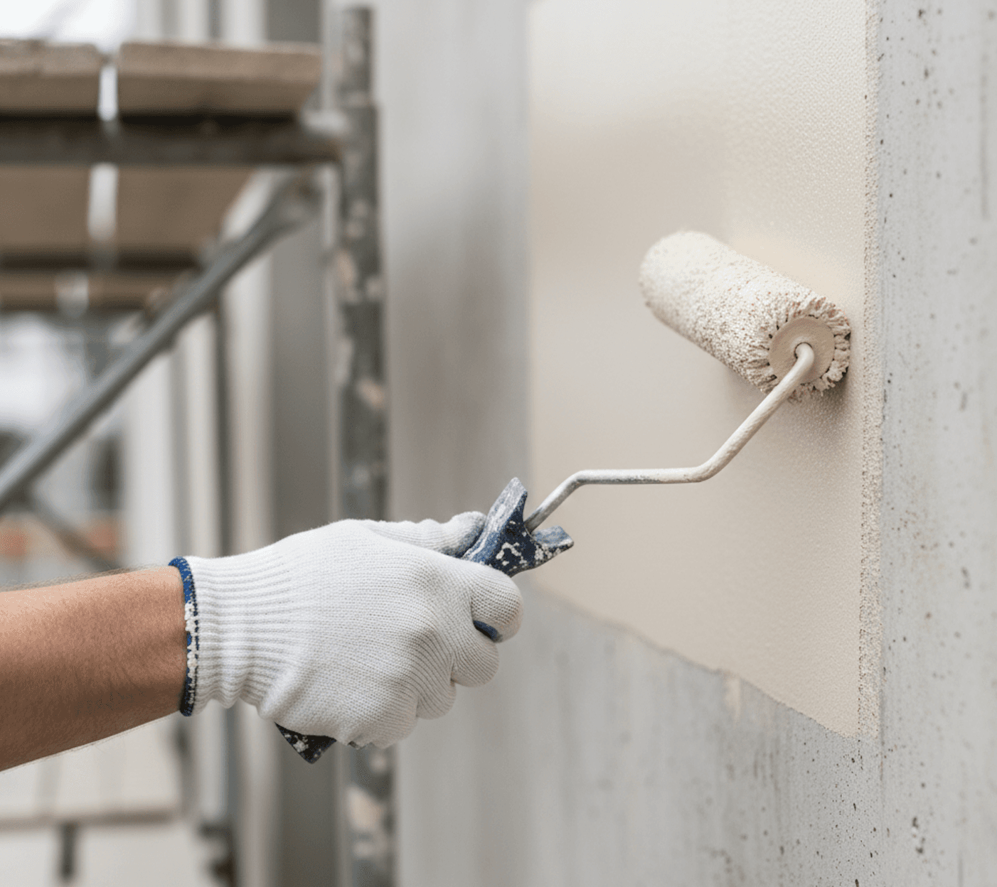 Fassade mit sichtbaren Rissen und Verfärbungen vor der Renovation