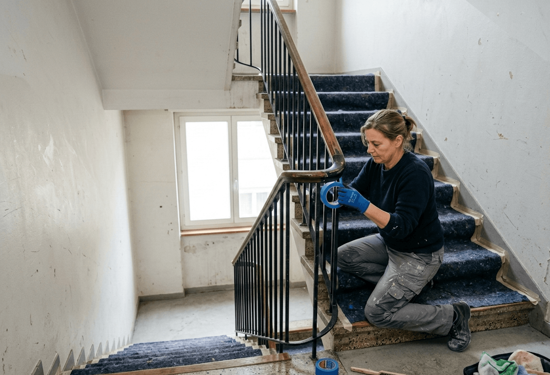 Treppenhaus vor dem nächsten Bauabschnitt
