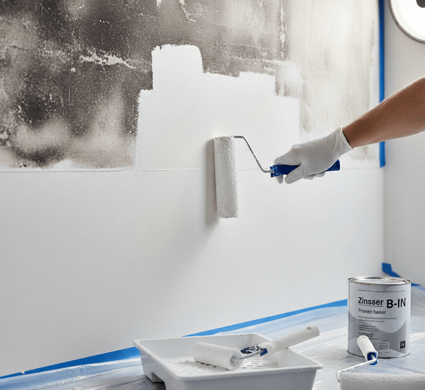 Deckender Endanstrich nach Flecksanierung