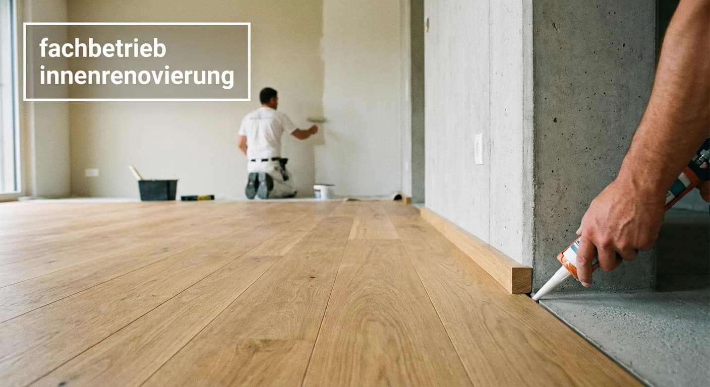 Fachbetrieb Innenrenovierung im Gewerberaum – neuer Bodenbelag, frische Malerarbeiten und Fugenabdichtung